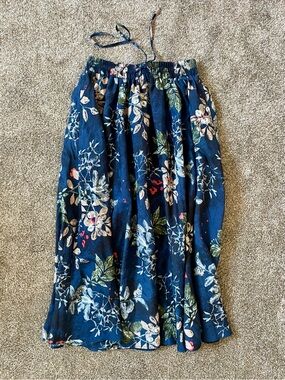 Women's Navy Floral Maxi Skirt